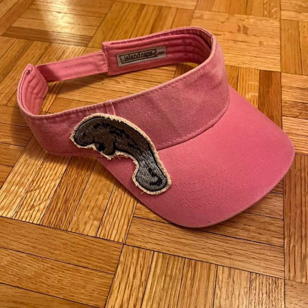 Pink Manatee Visor Hat Adjustable